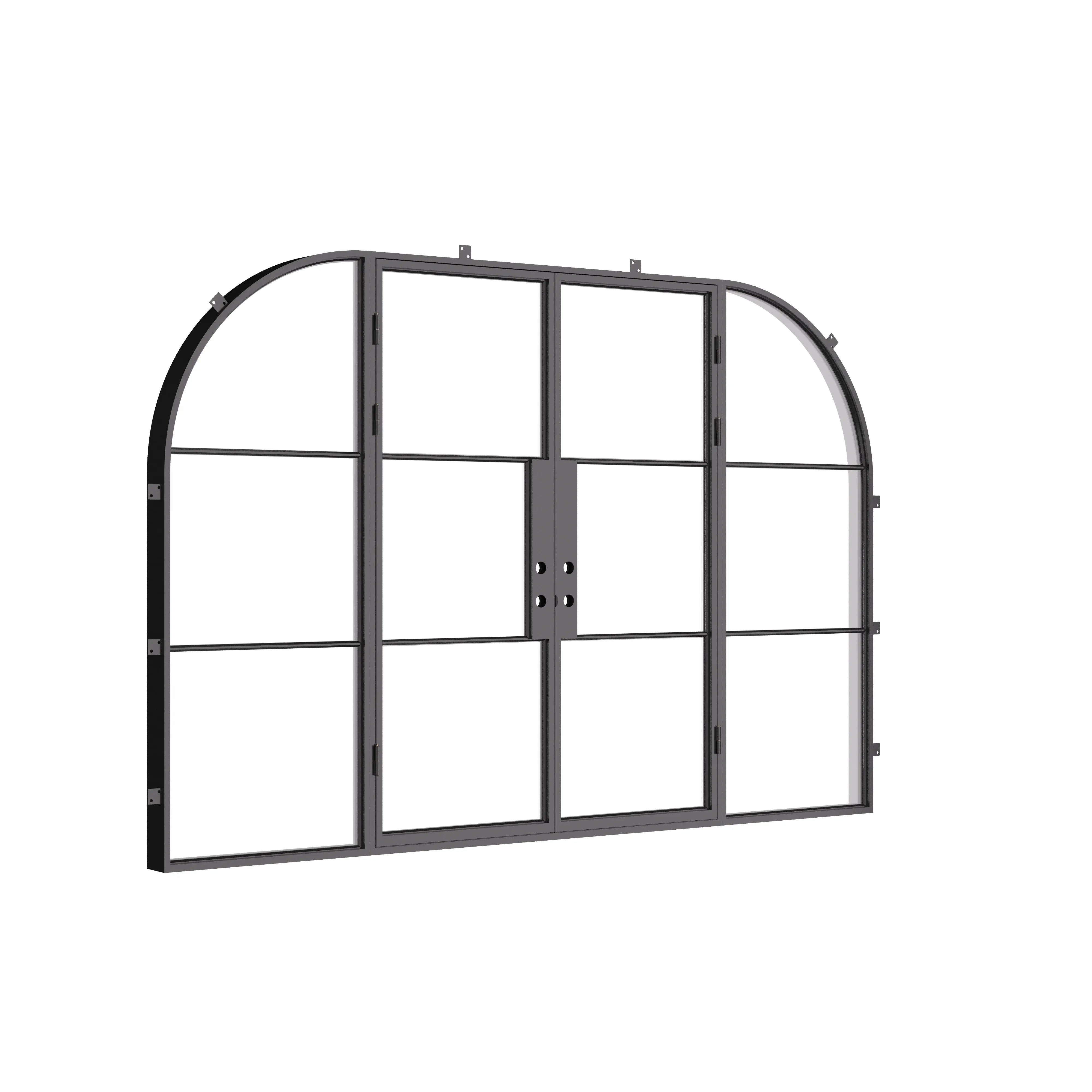 Air 4 Loop modern architectural steel entry system with side glass