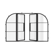 Air 4 Loop thermally broken double flat steel door with arch sidelights
