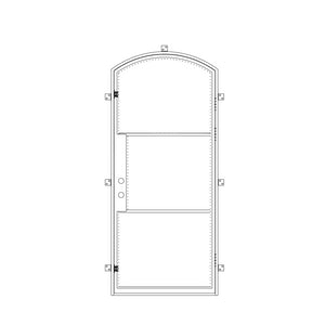 Entry Single Arch Steel Door CAD