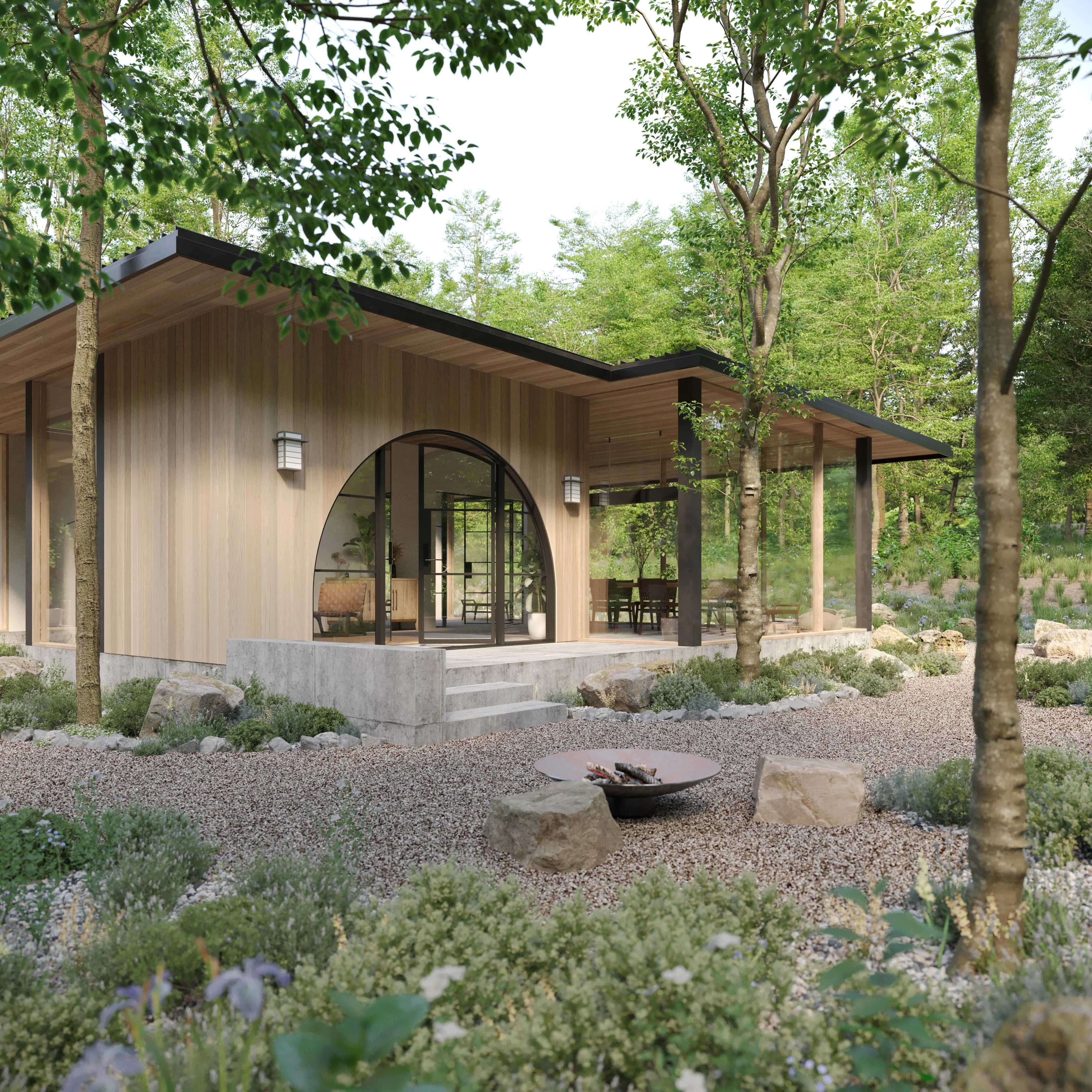 Air 4 Wide with Thermal Break and Side Windows - Double Full Arch by Pinky’s Iron Doors — home doors, view 2