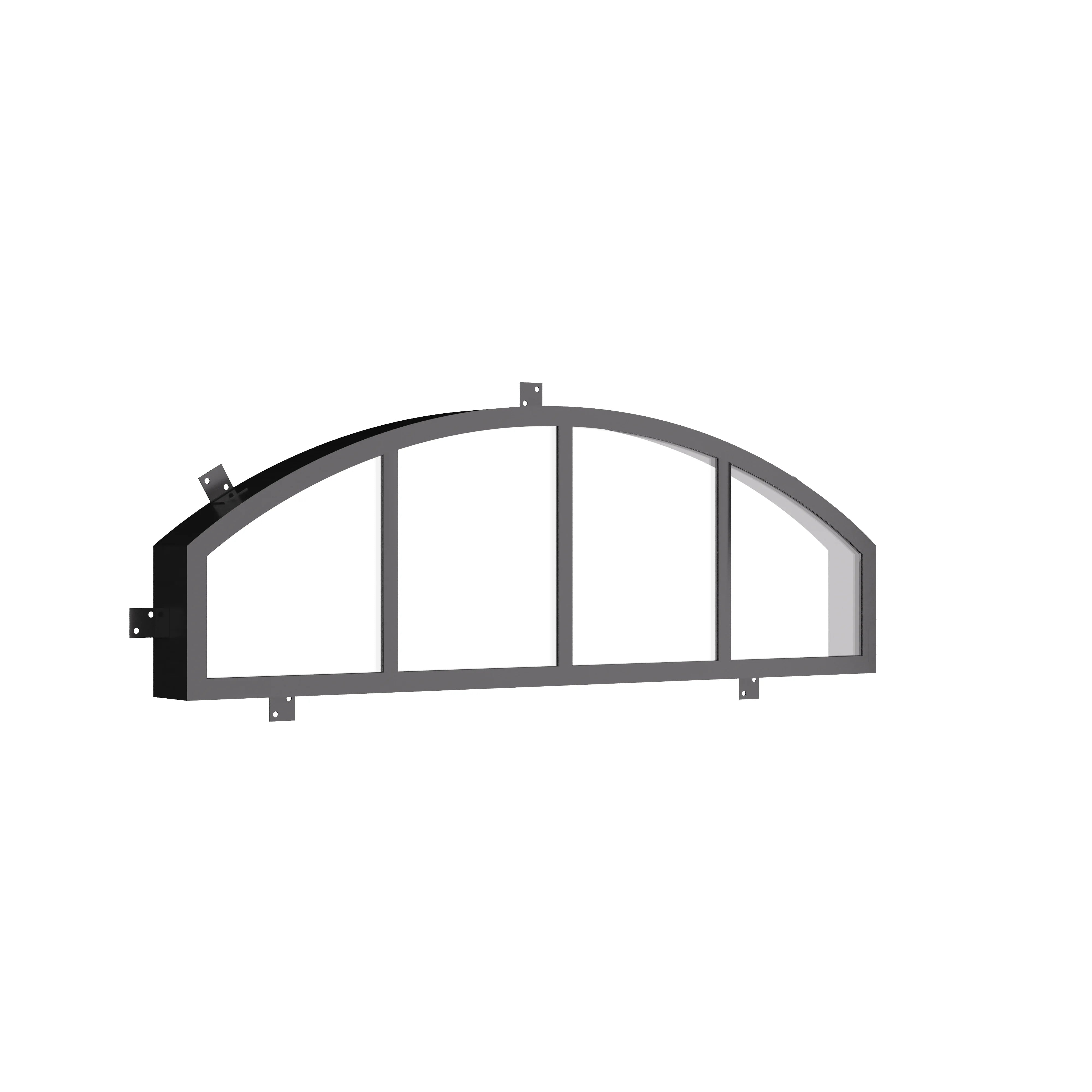 Architectural steel arch top window, precision welded frame construction