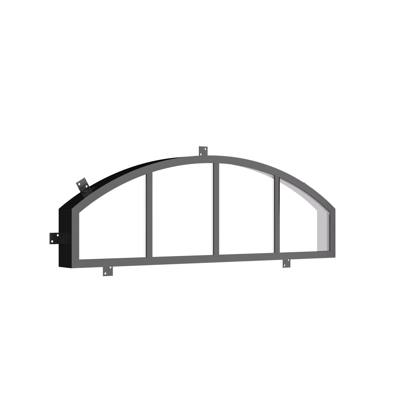 curved steel transom with energy efficient construction