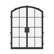 Exterior double arch architectural steel doors with insulated safety glass