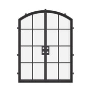 Double arch steel entry doors with insulated tempered glass and welded construction
