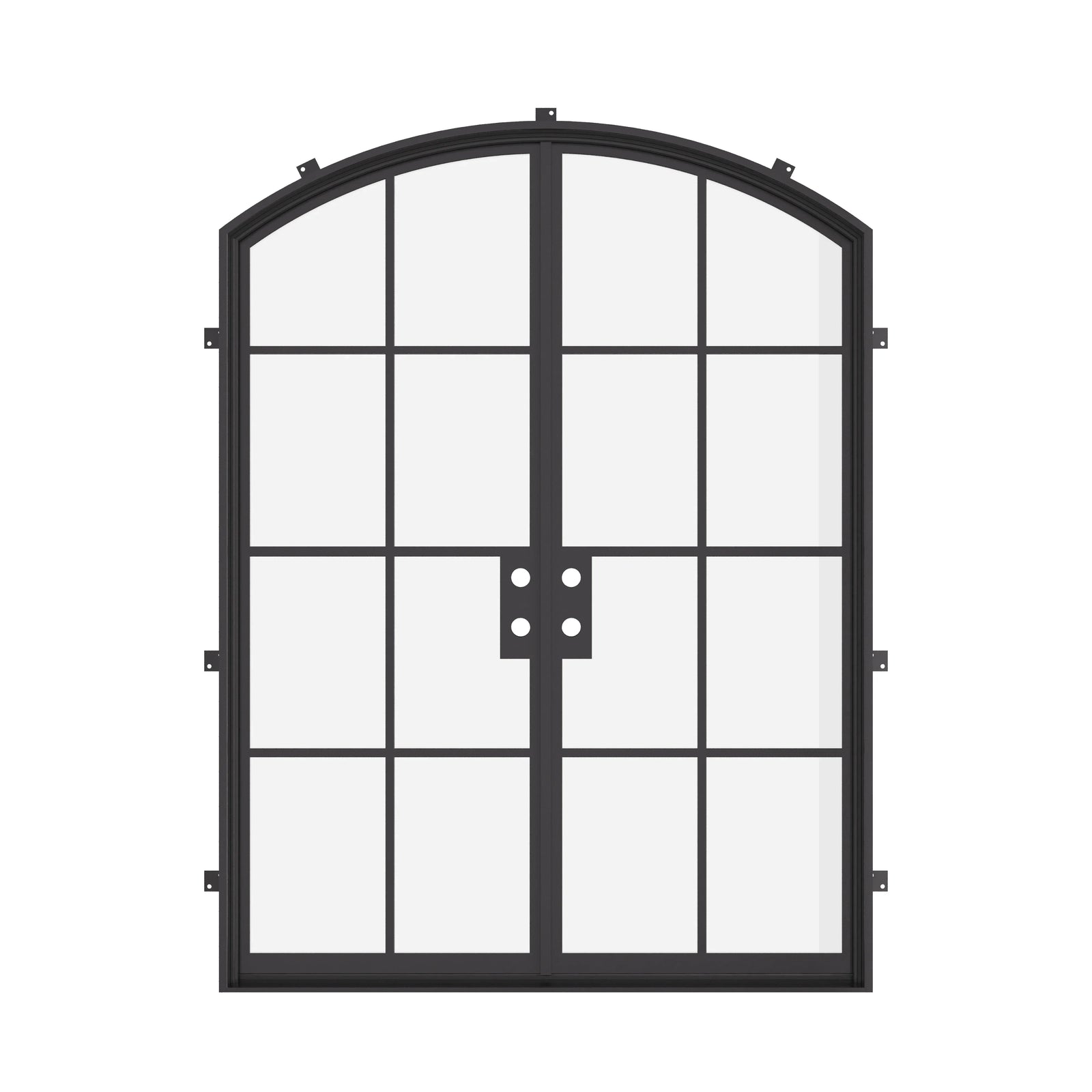 exterior double arch doorway with thermally broken steel