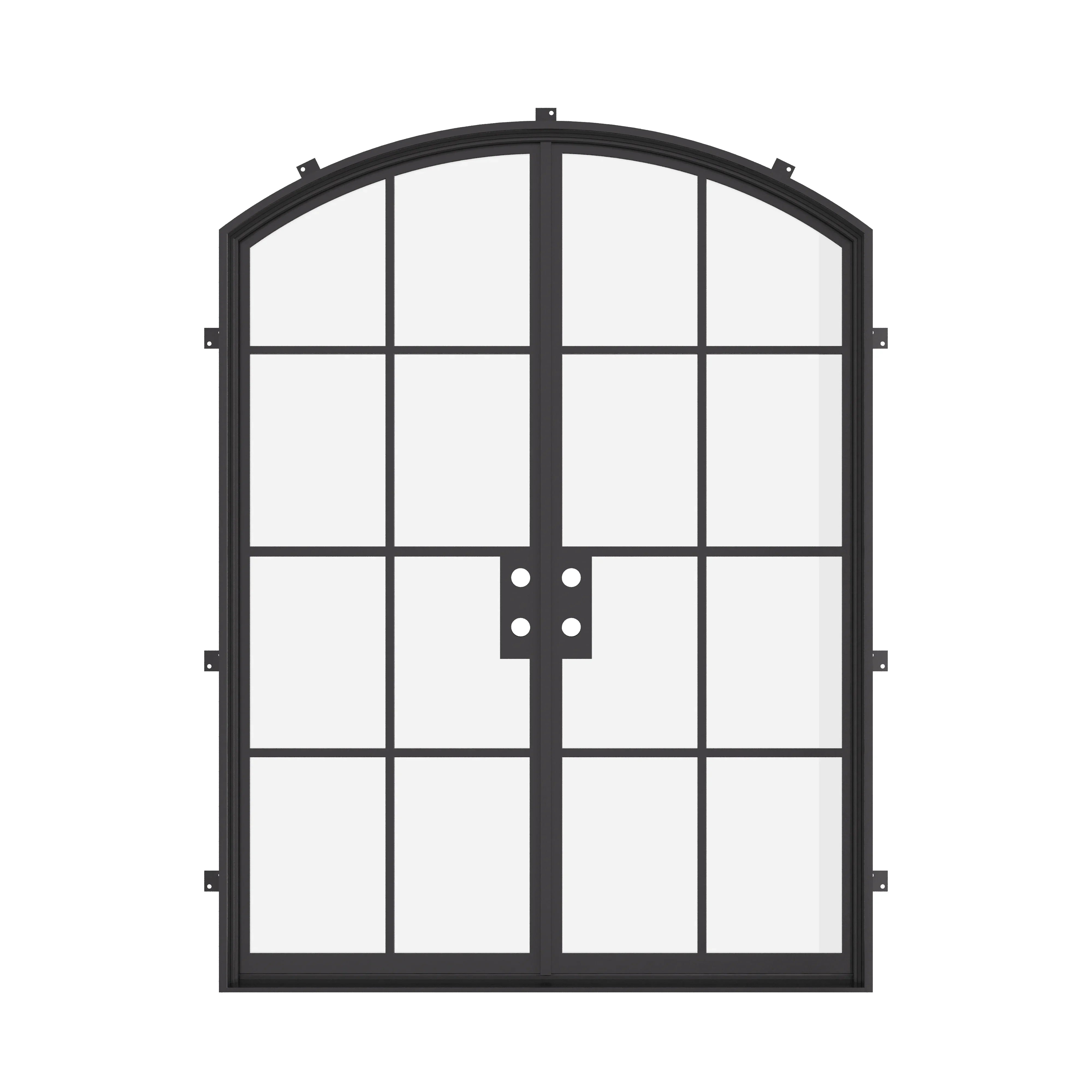 exterior double arch doorway with thermally broken steel
