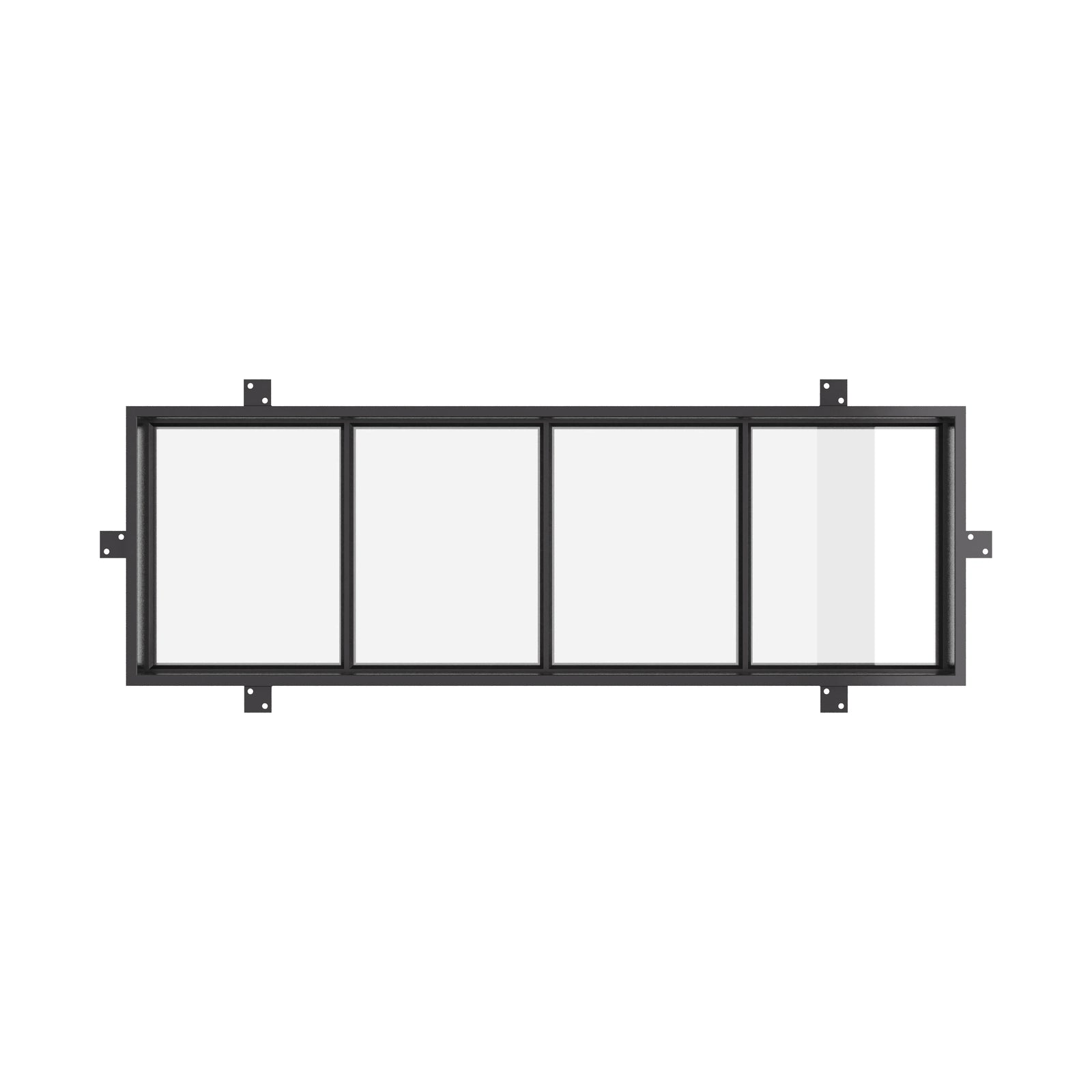 Steel flat top window panel, NFRC-rated architectural cold-rolled frame with tempered glass