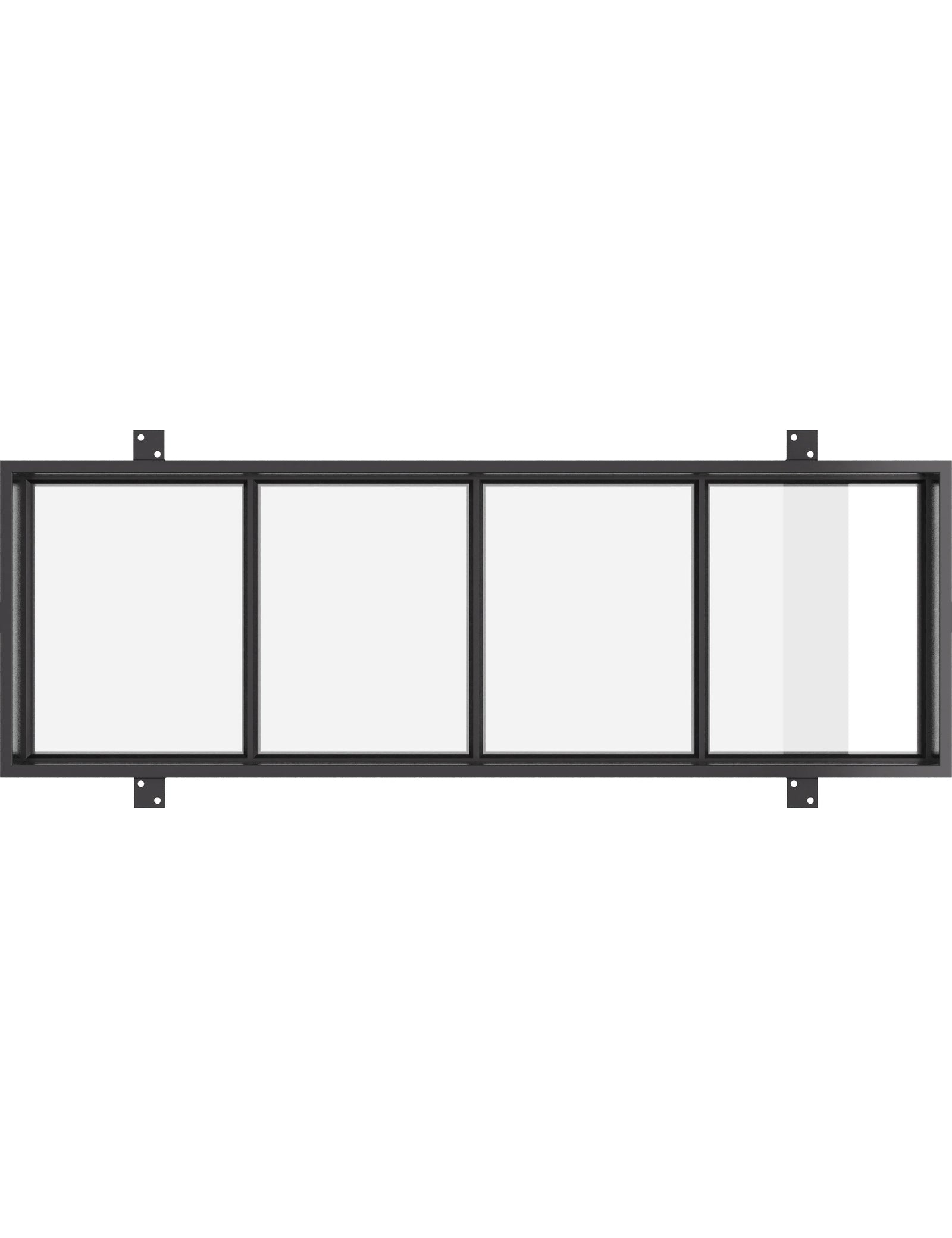 Steel flat top window panel, NFRC-rated architectural cold-rolled frame with tempered glass