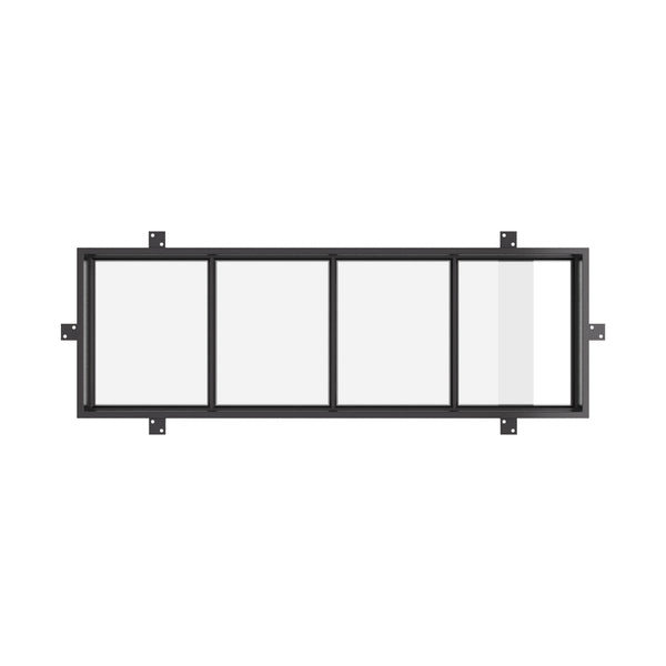 Steel flat top window panel, NFRC-rated architectural cold-rolled frame with tempered glass