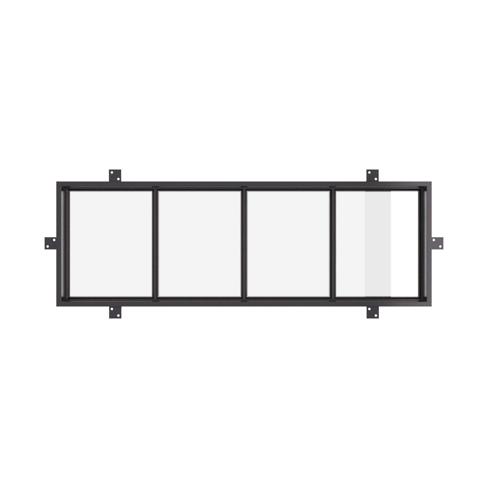 modern transom style steel window with energy efficient frame