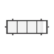 Flat top transom window with thermally broken steel frame