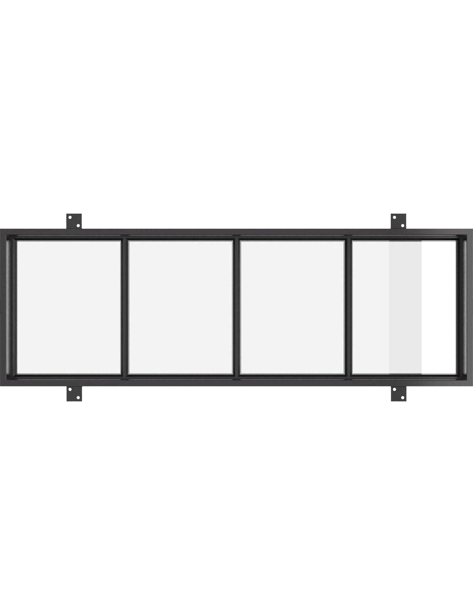 Flat top transom window with thermally broken steel frame