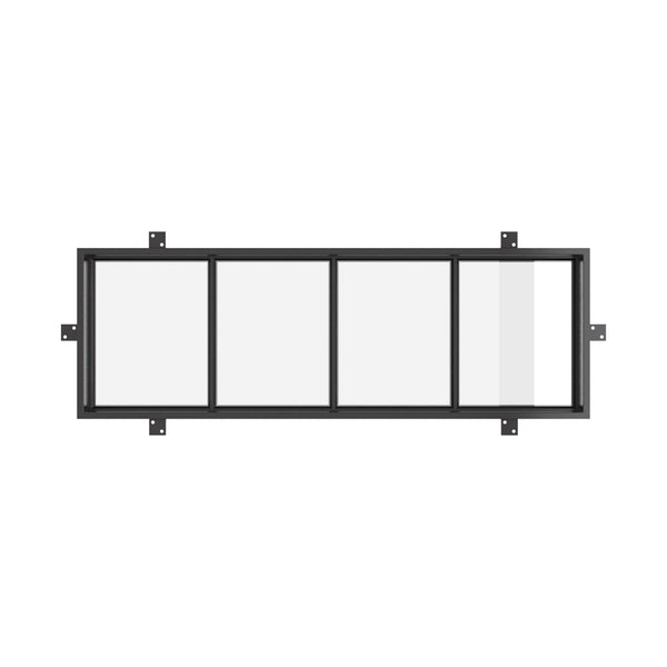 Flat top transom window with thermally broken steel frame