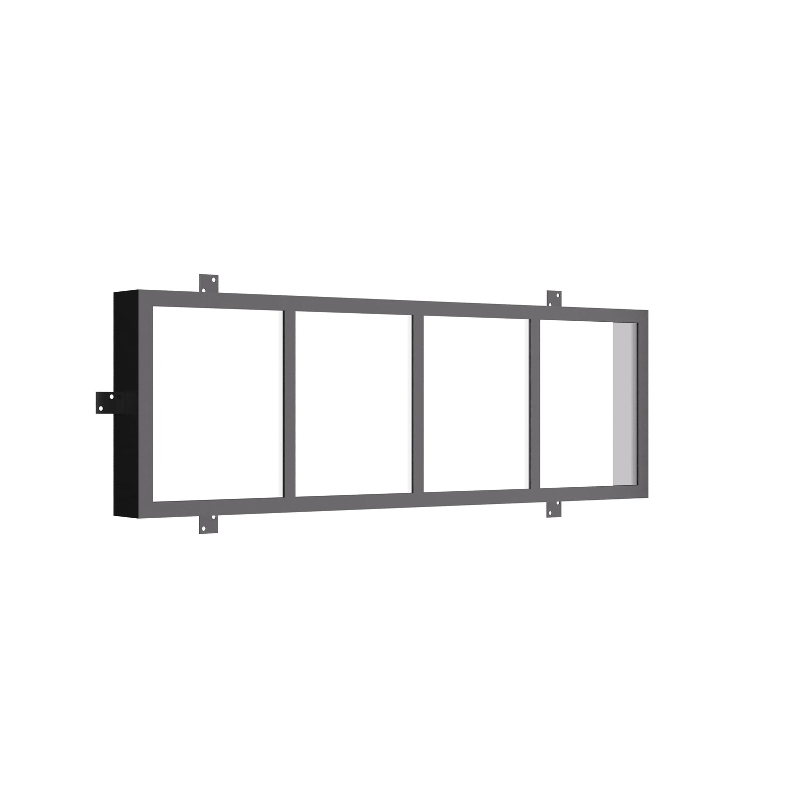 modern flat top exterior window with energy efficient steel frame