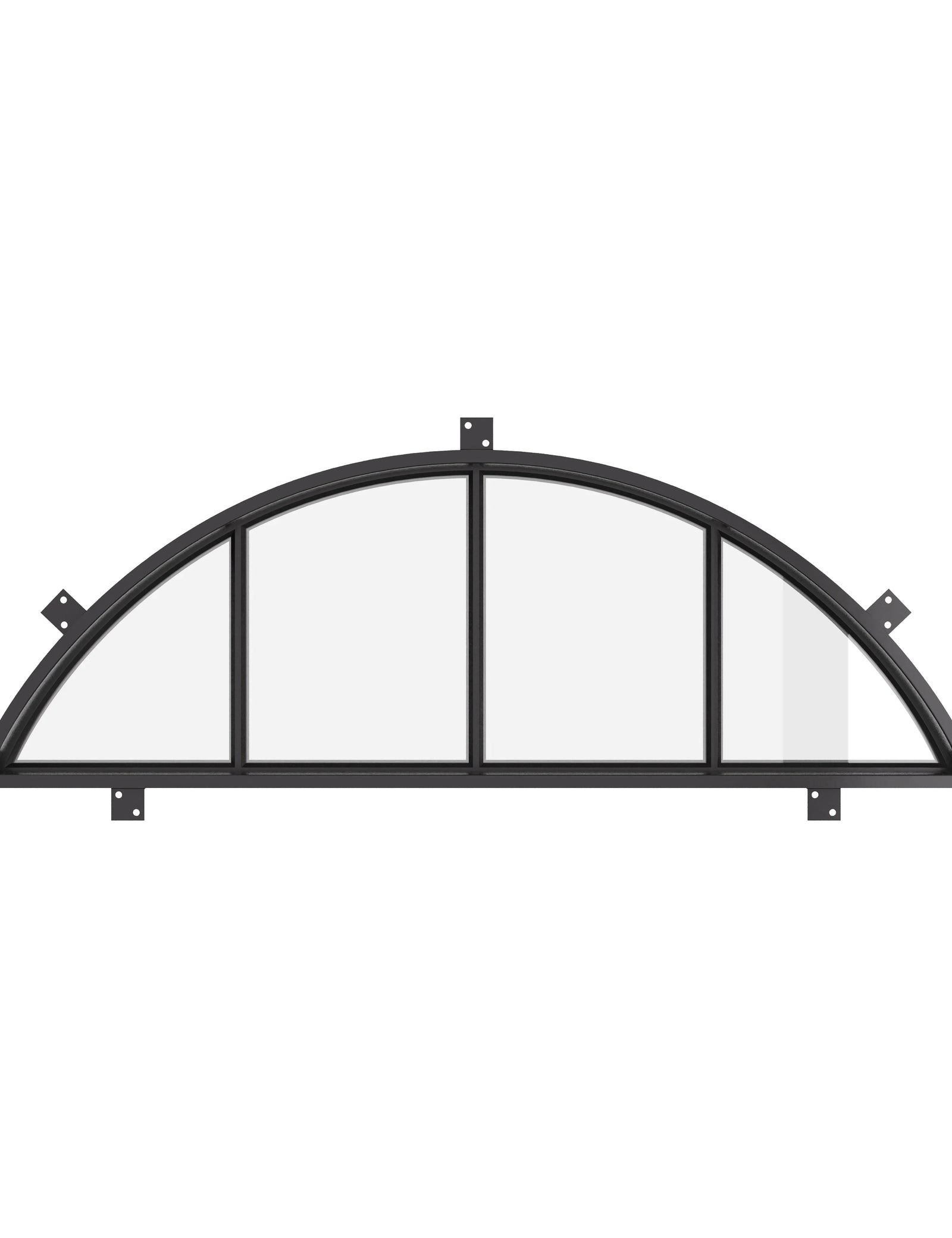 Steel full arch top window, NFRC rated architectural cold-rolled steel with dual-pane tempered glass