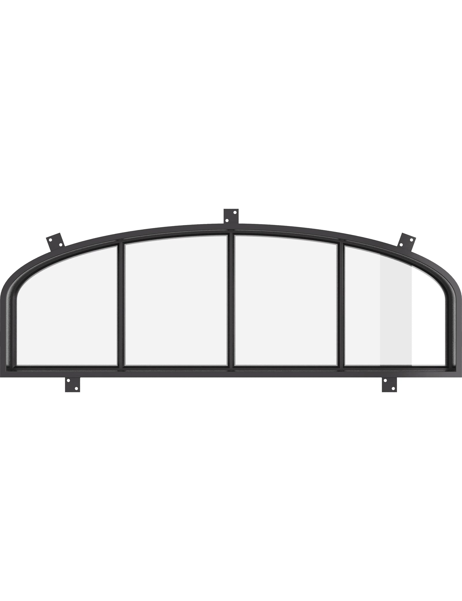 Steel mini arch top window, NFRC rated with dual-pane tempered glass