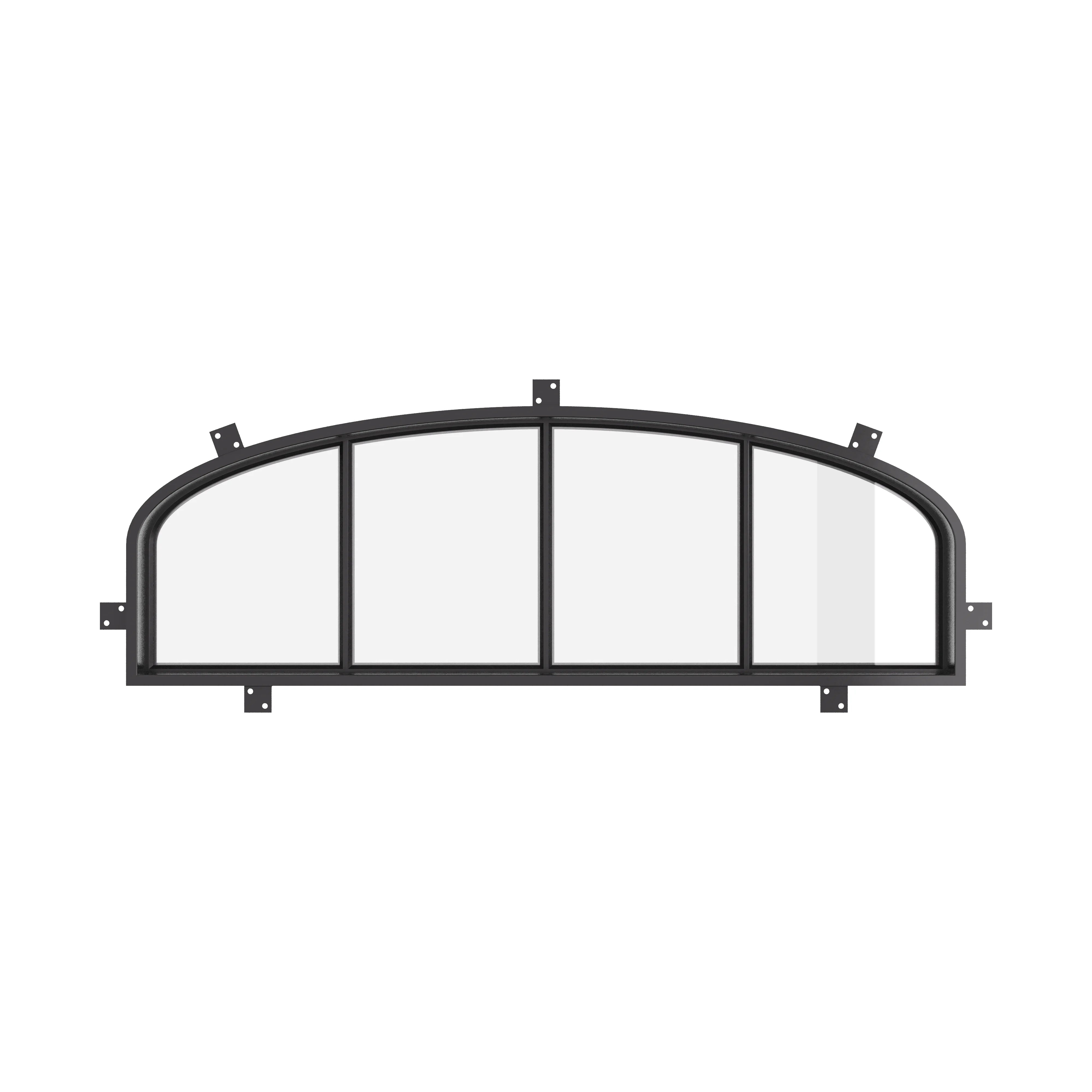 Steel mini arch top window, NFRC rated with dual-pane tempered glass