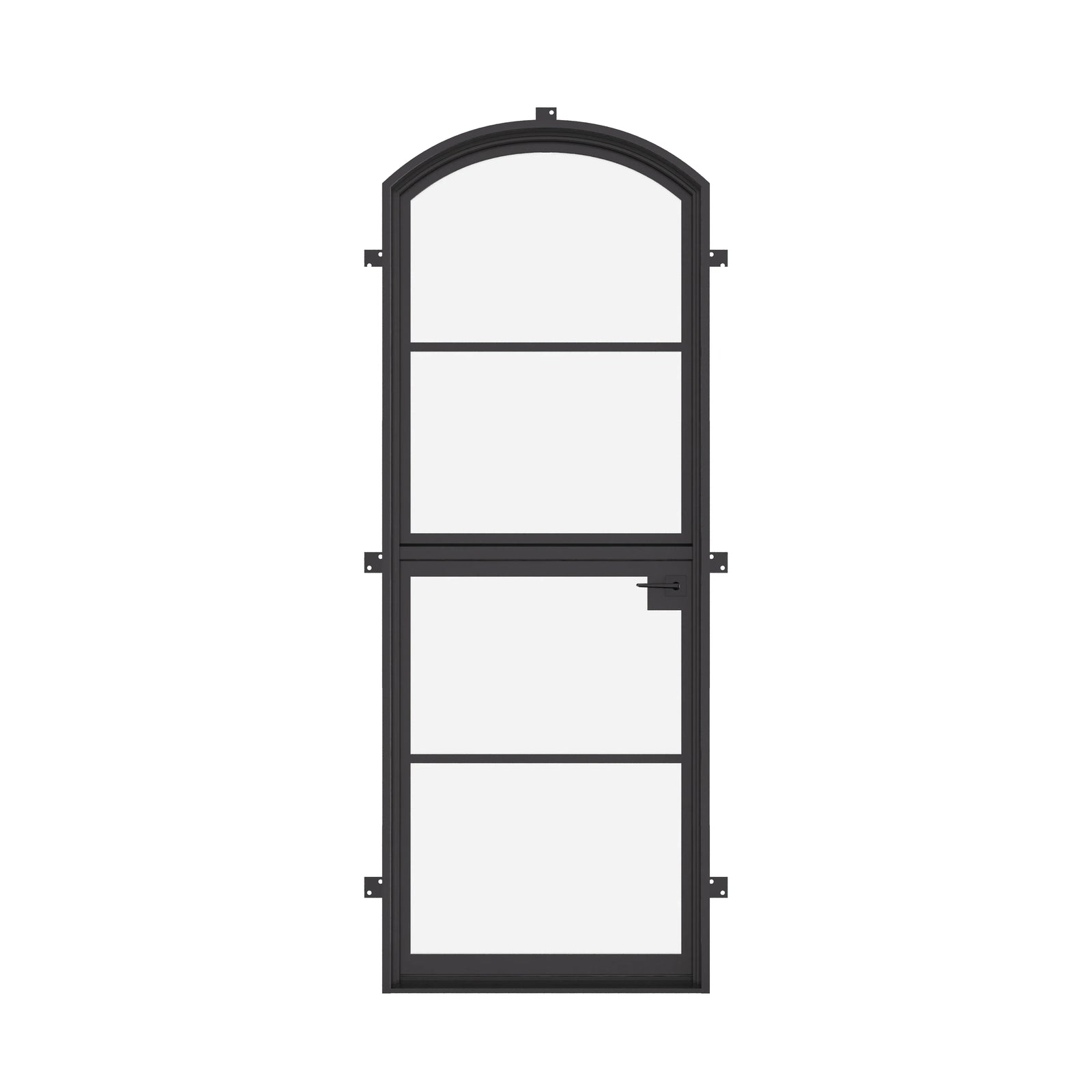 arch top steel and glass dutch door