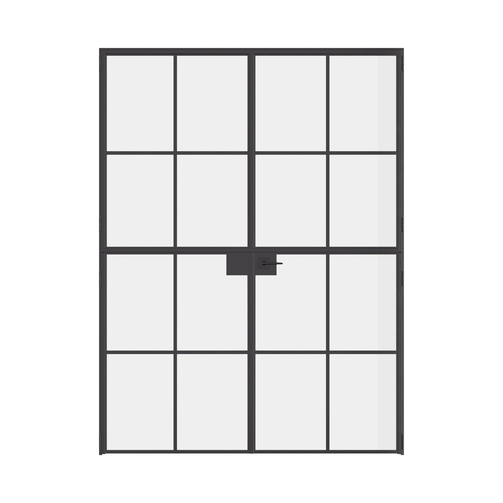 Interior Dutch double flat steel doors, black factory style