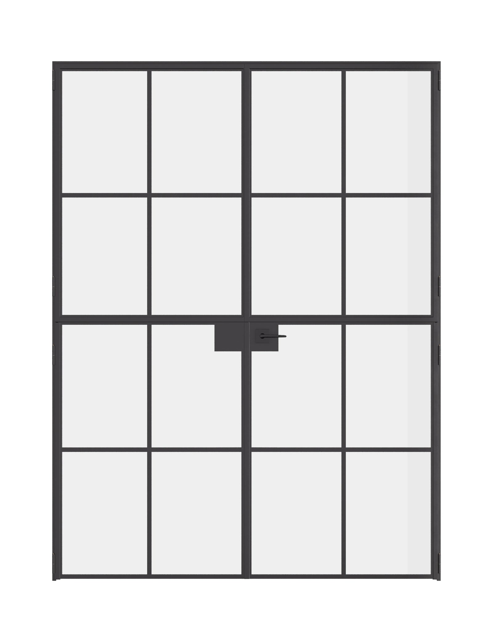 Interior Dutch double flat steel doors, black factory style