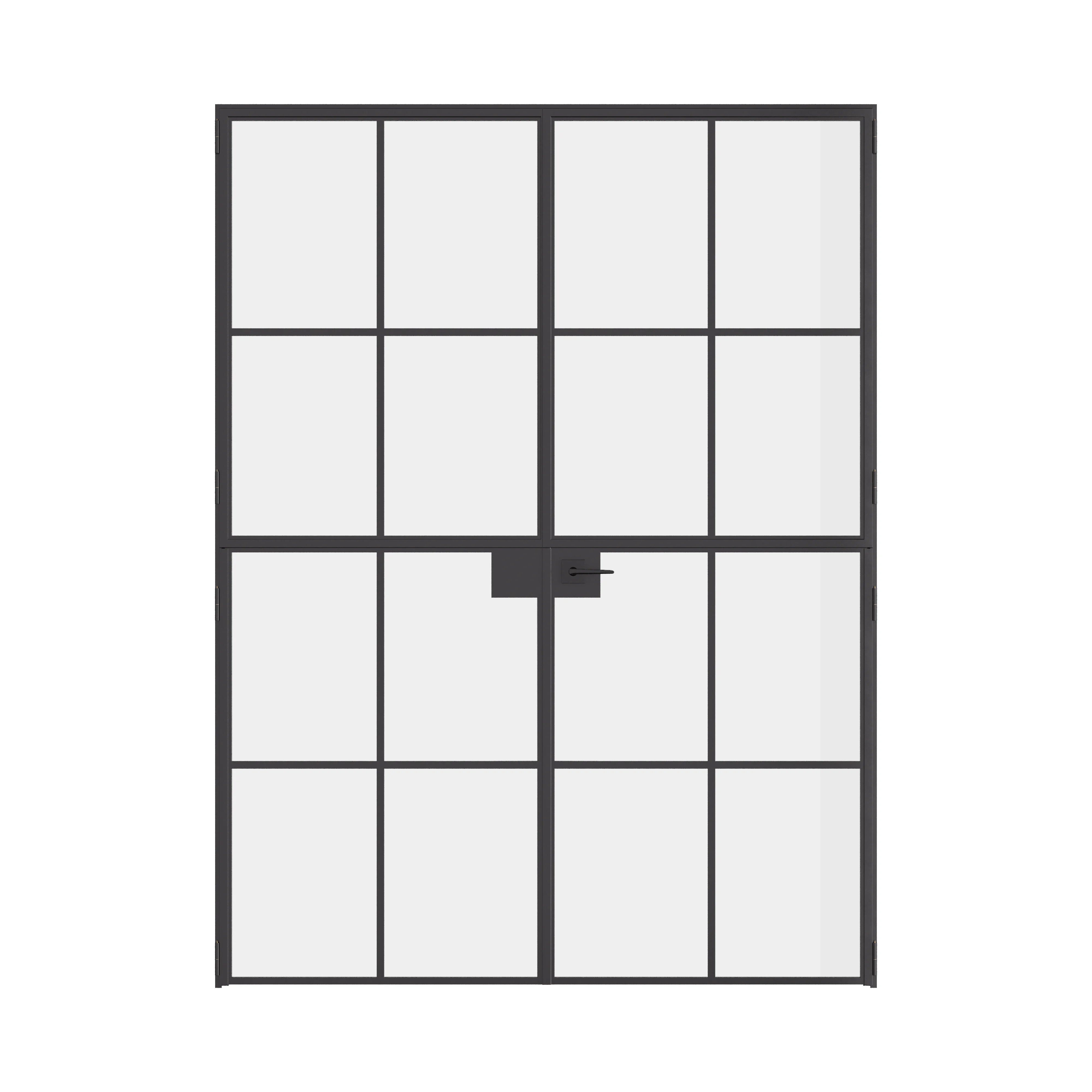 Interior Dutch double flat steel doors, black factory style
