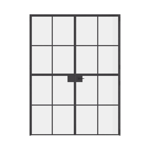 Interior Dutch double flat steel doors, black factory style