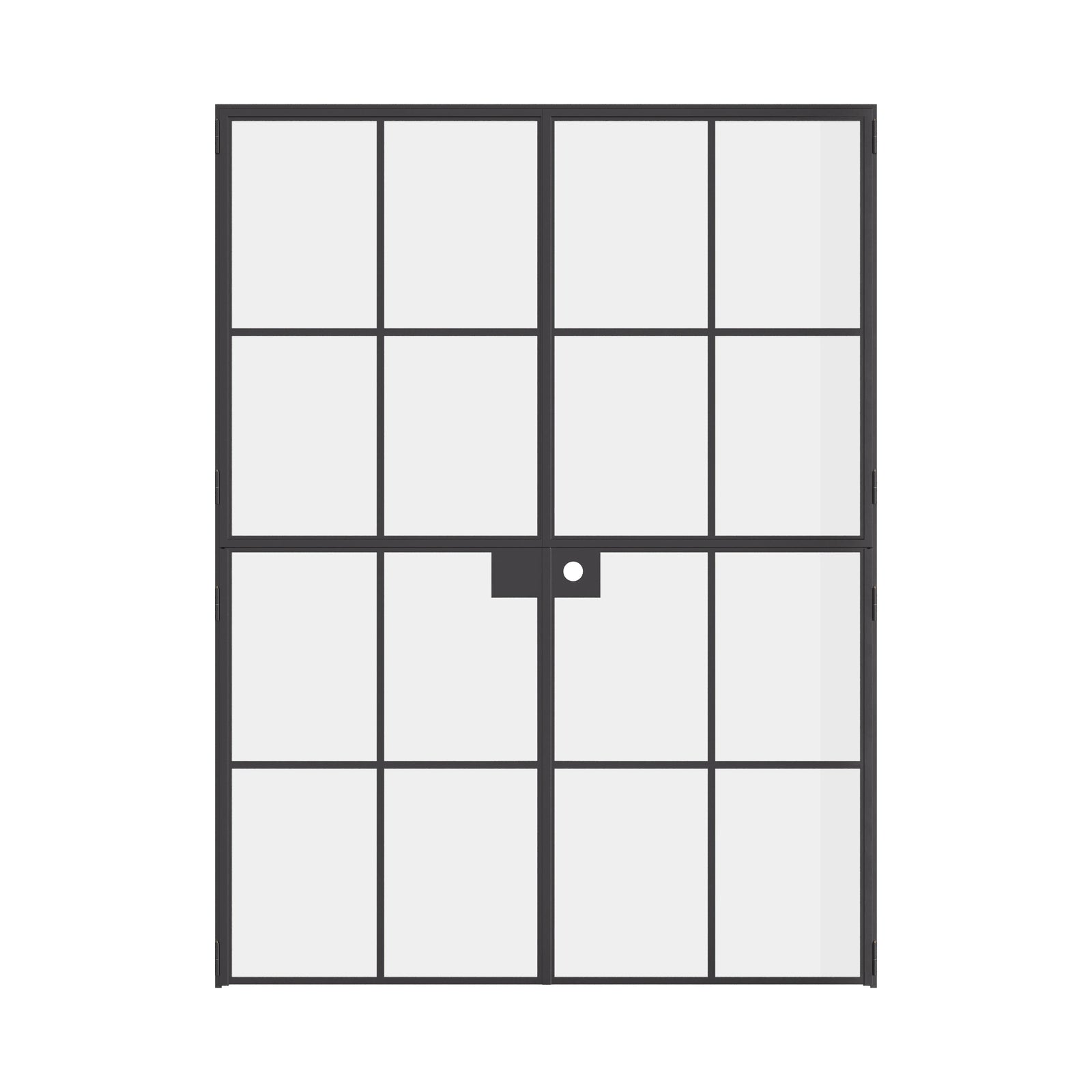 Interior Dutch double flat hot-rolled steel doors, black finish