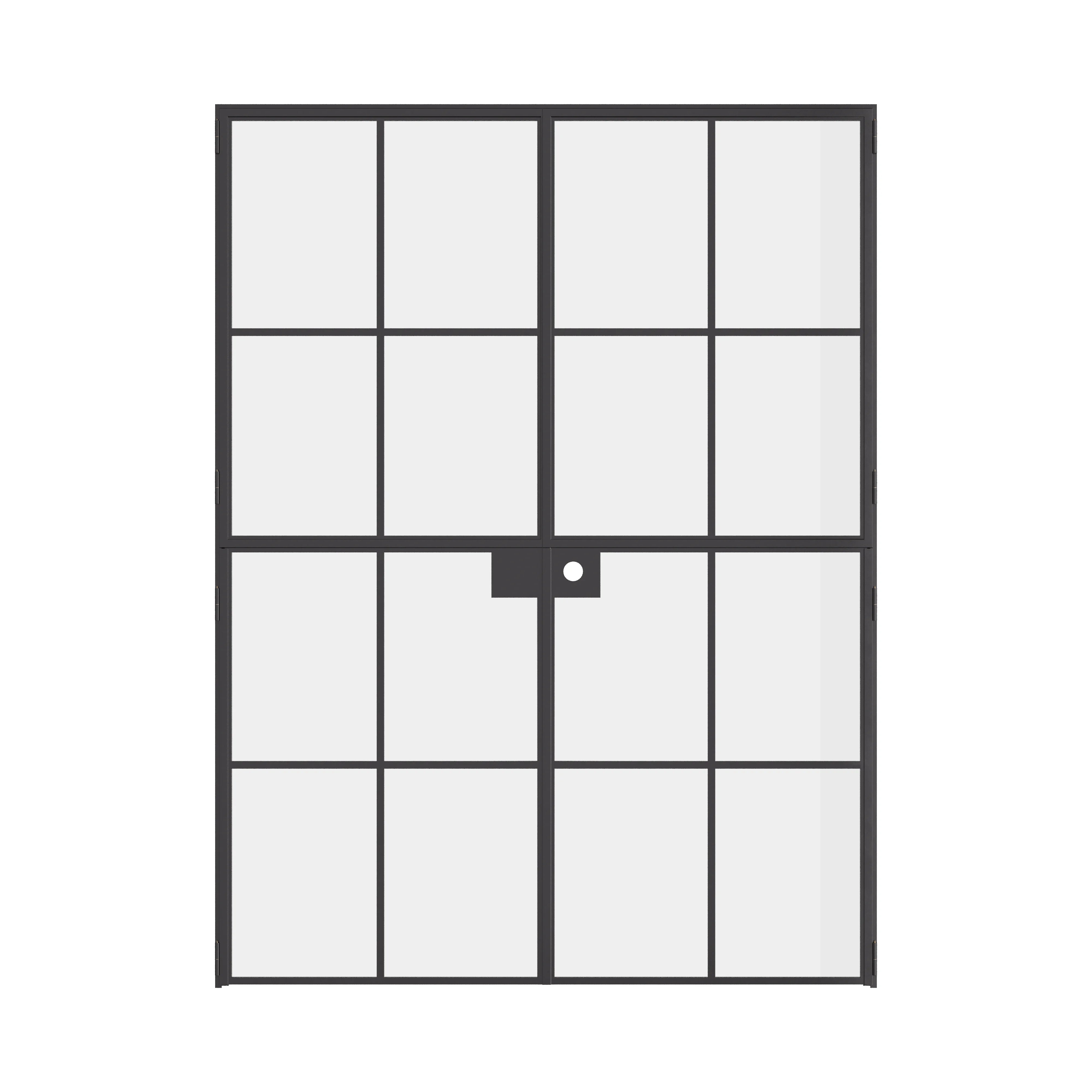 Interior Dutch double flat hot-rolled steel doors, black finish
