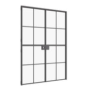 Interior Dutch double flat modular steel doors, black finish