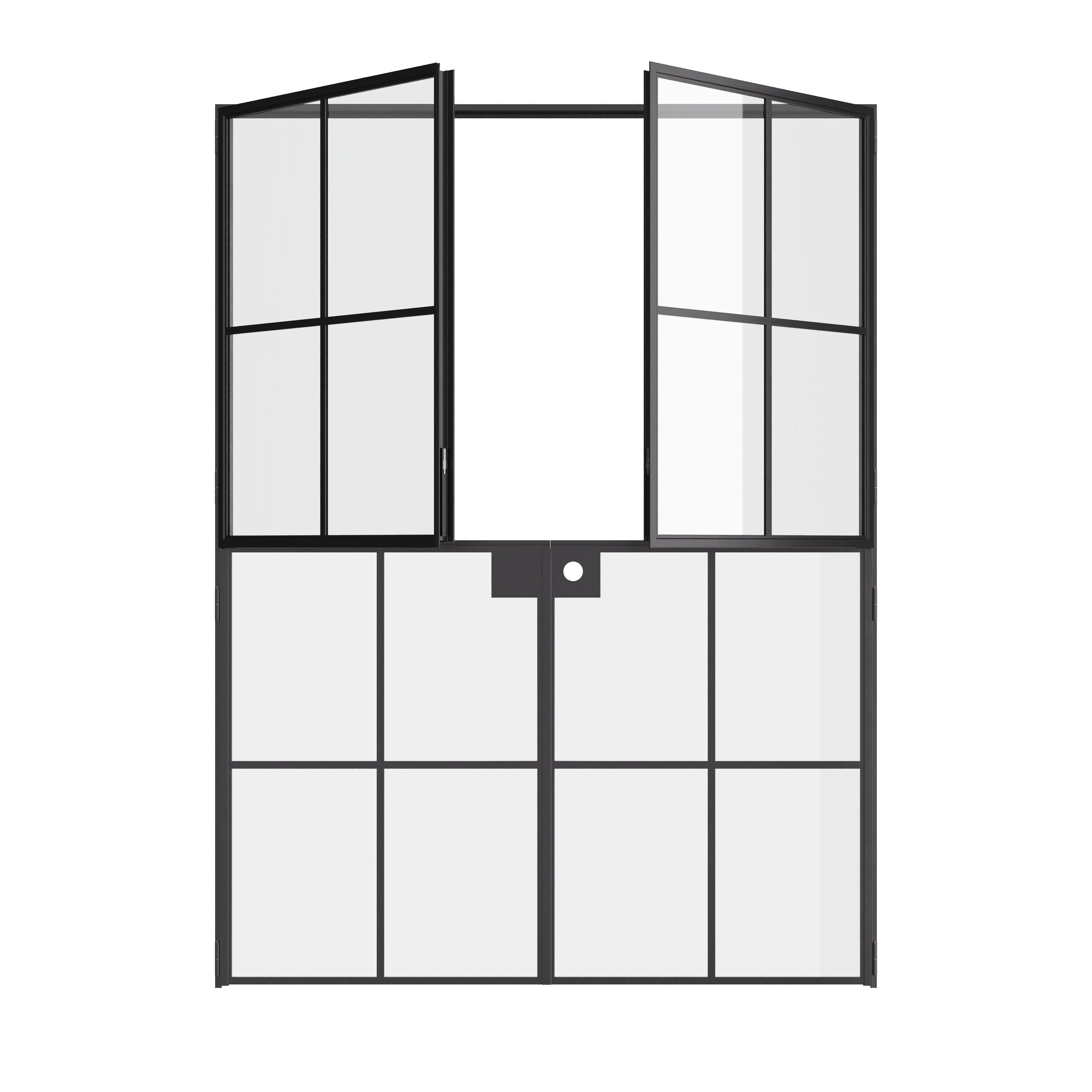 Interior Dutch double flat steel doors, modular construction