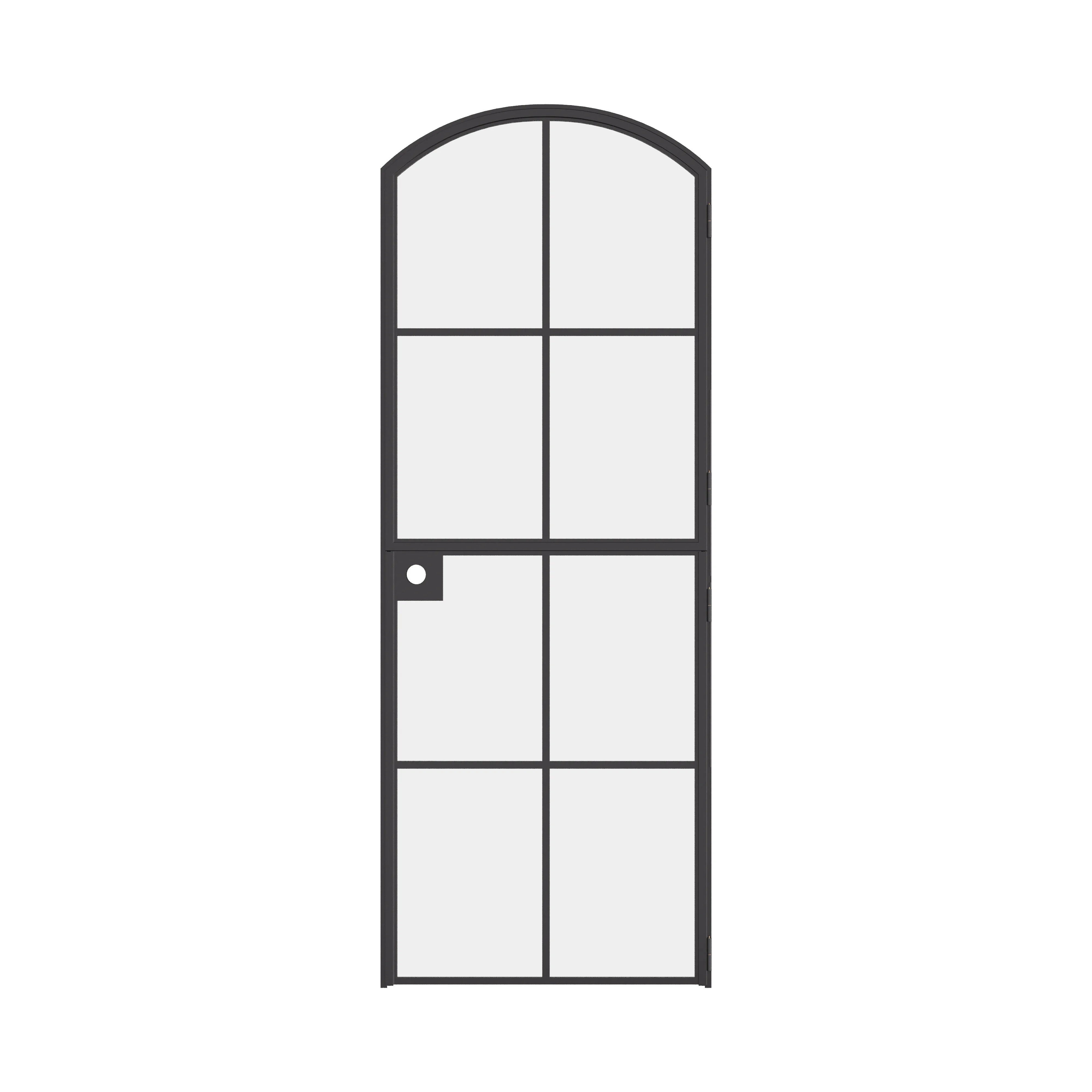 Interior Dutch single arch steel door with glass panel