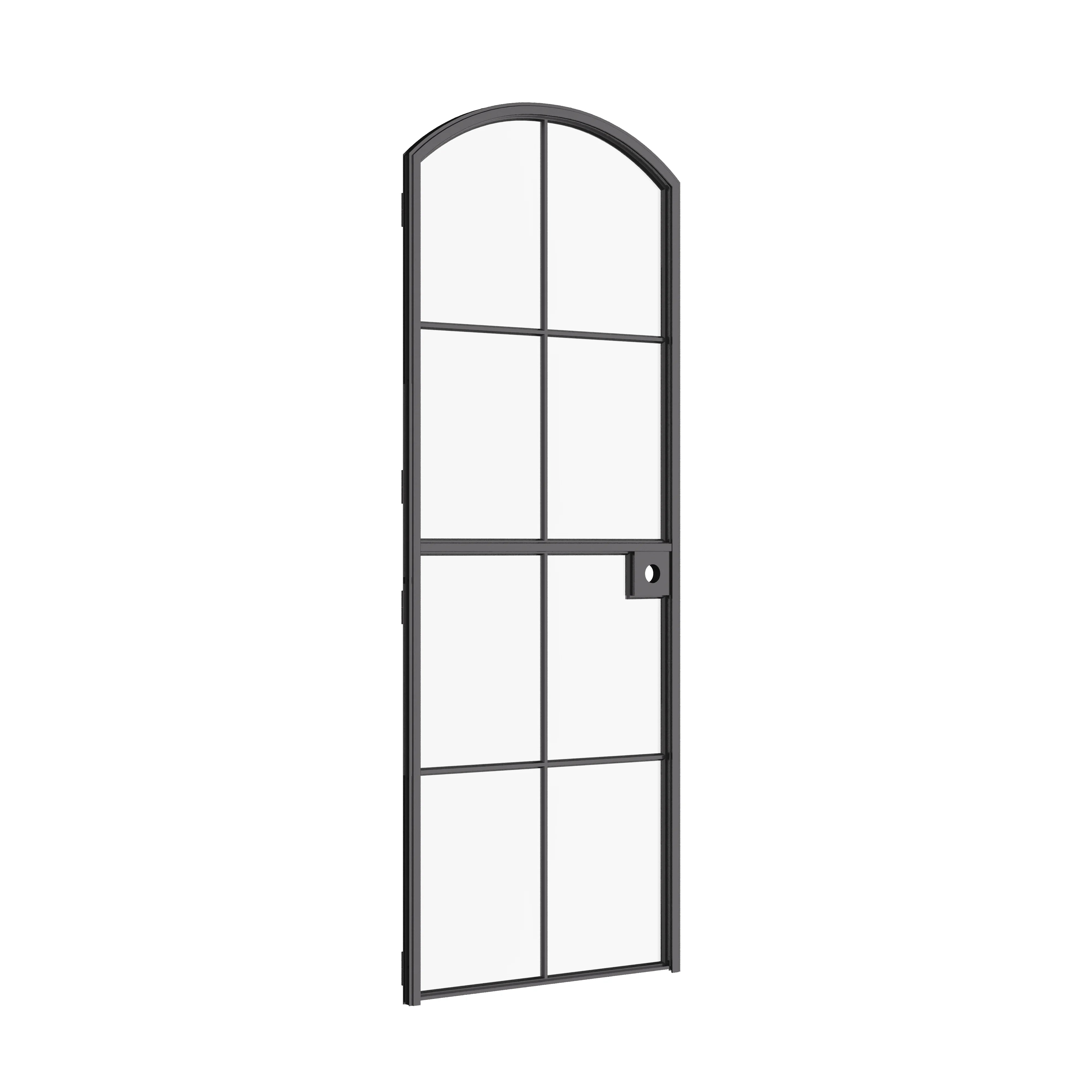 Interior Dutch single arch hot-rolled steel door, black finish