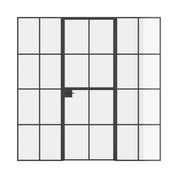 Air 5 Dutch single flat interior door with side windows in black steel and tempered glass