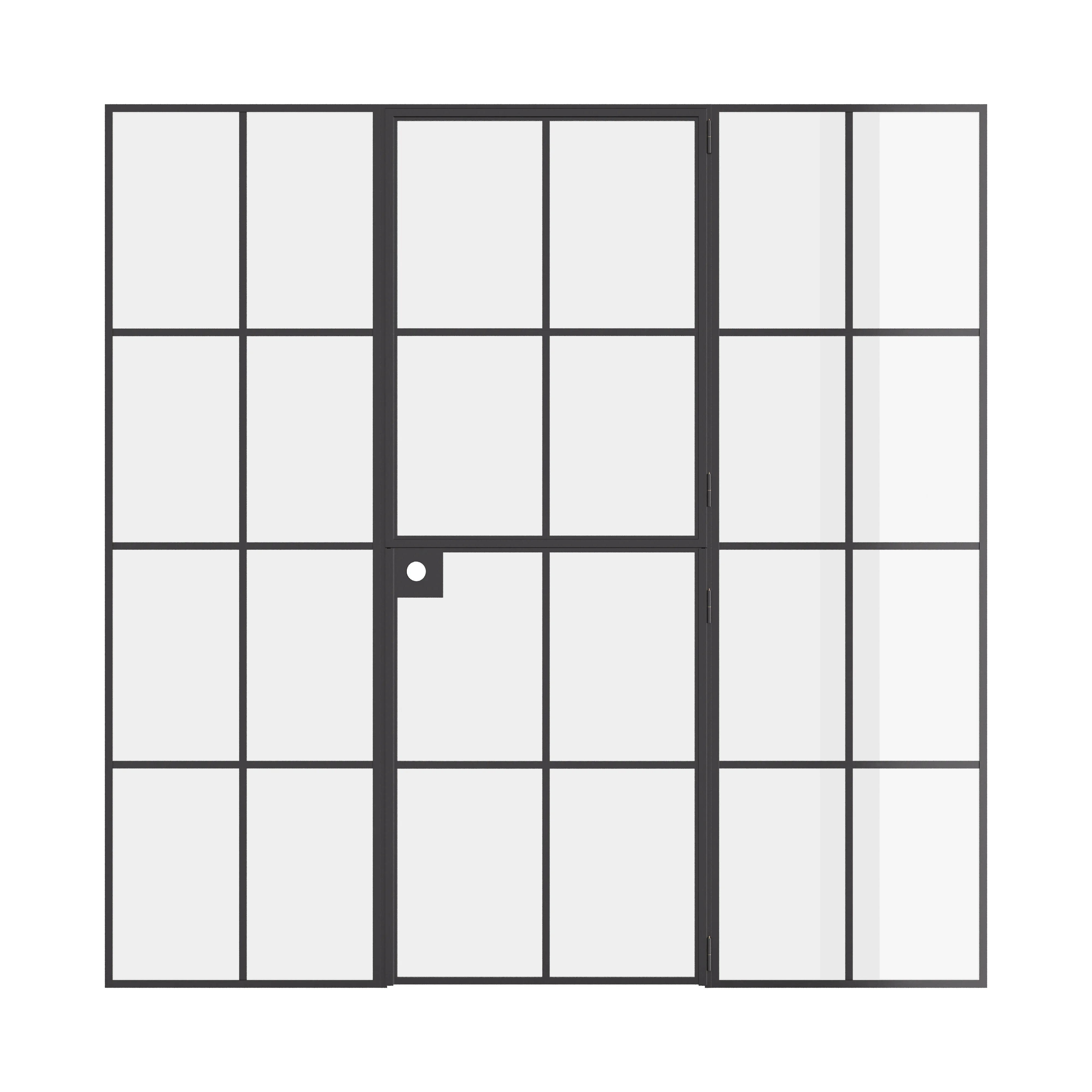 Air 5 Dutch single flat interior door and side windows, black steel easy install system