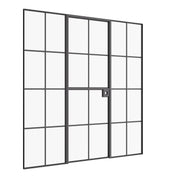 Air 5 Dutch single flat interior door with side glass panels and modular steel frame