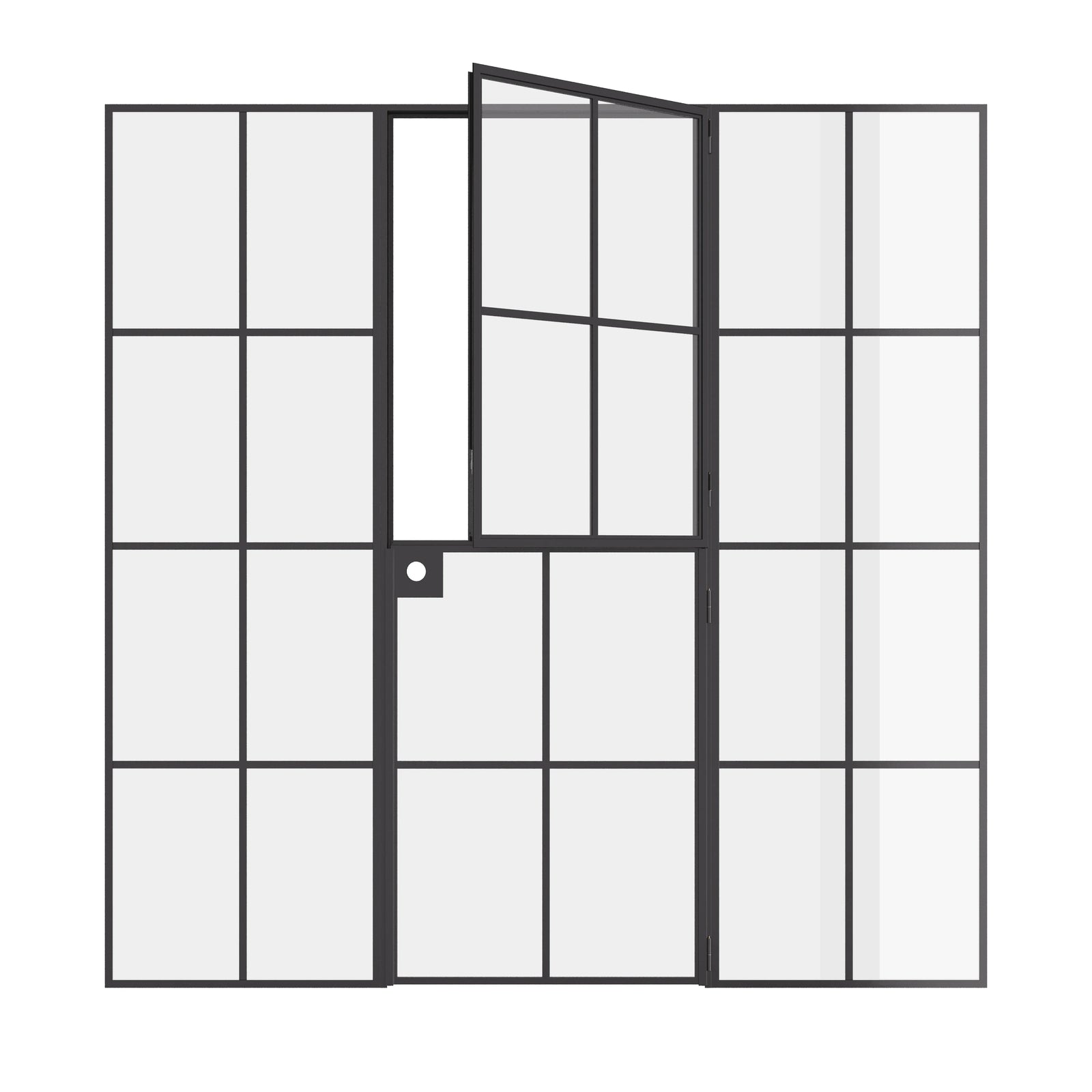 Air 5 Dutch interior door with sidelights single flat design in solid steel construction