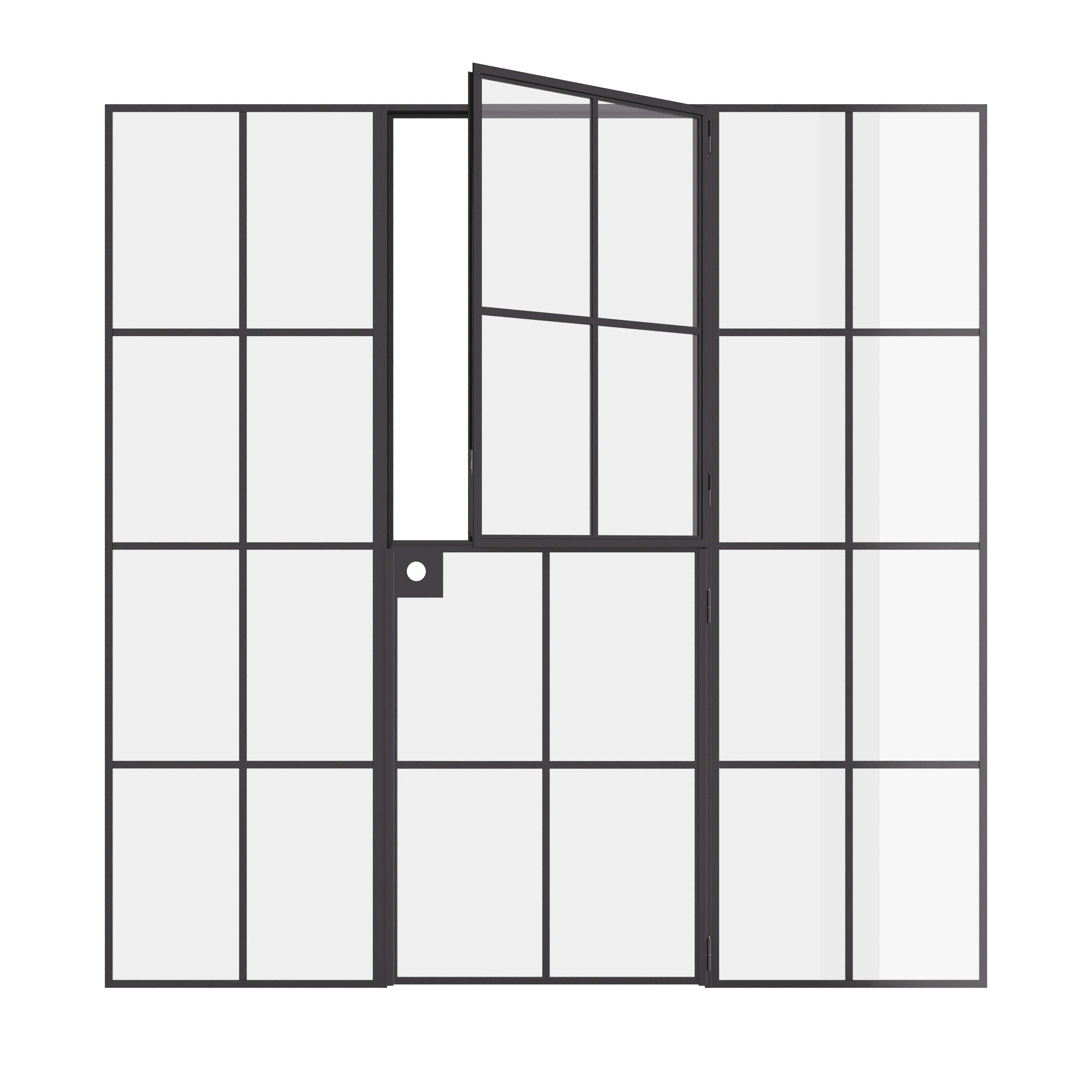 Air 5 Dutch interior door with sidelights single flat design in solid steel construction