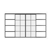 Air 5 interior pocket top track slider double flat in black hot-rolled steel with single pane tempered glass and modular design