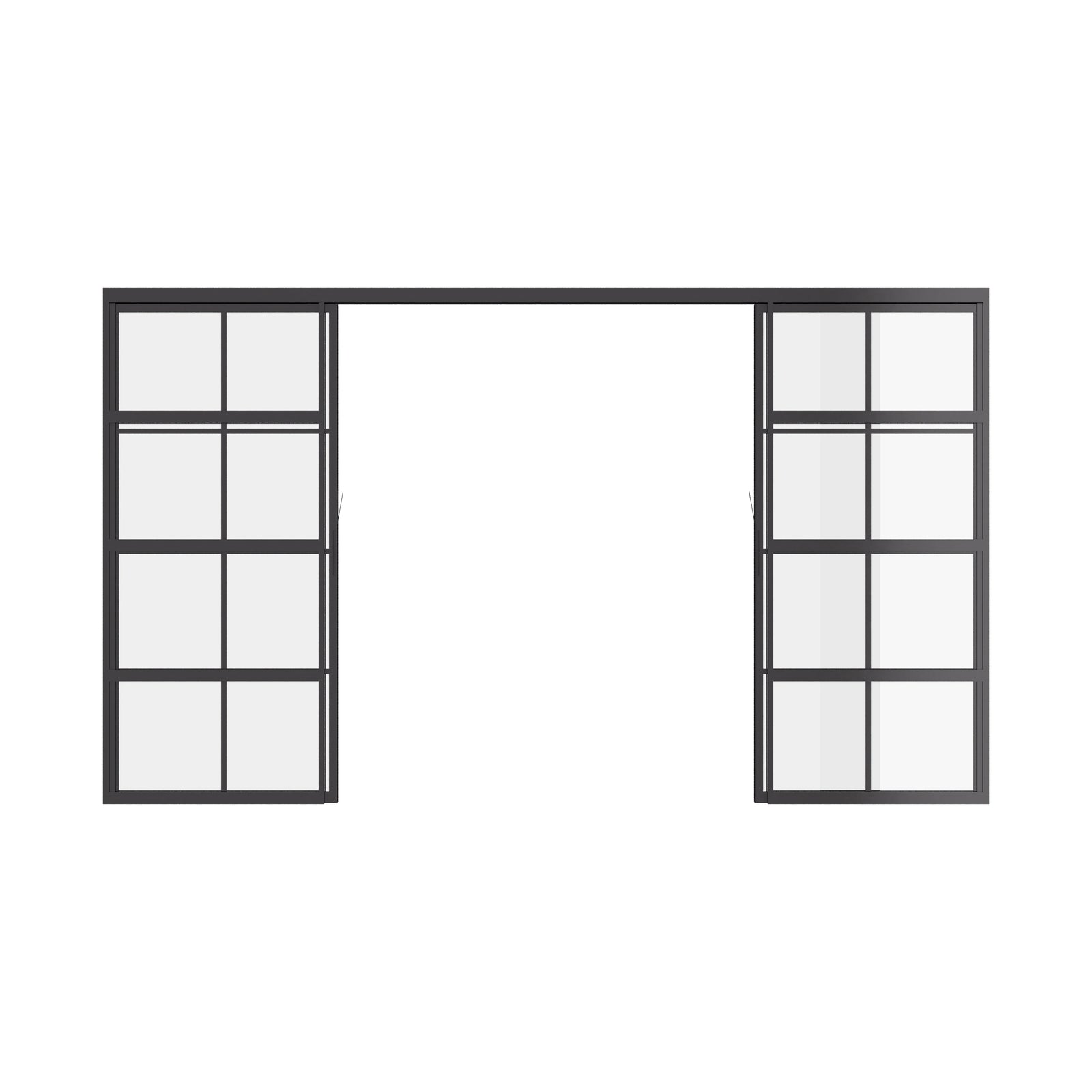 Air 5 modular interior pocket slider double flat, hot-rolled steel and single pane tempered glass