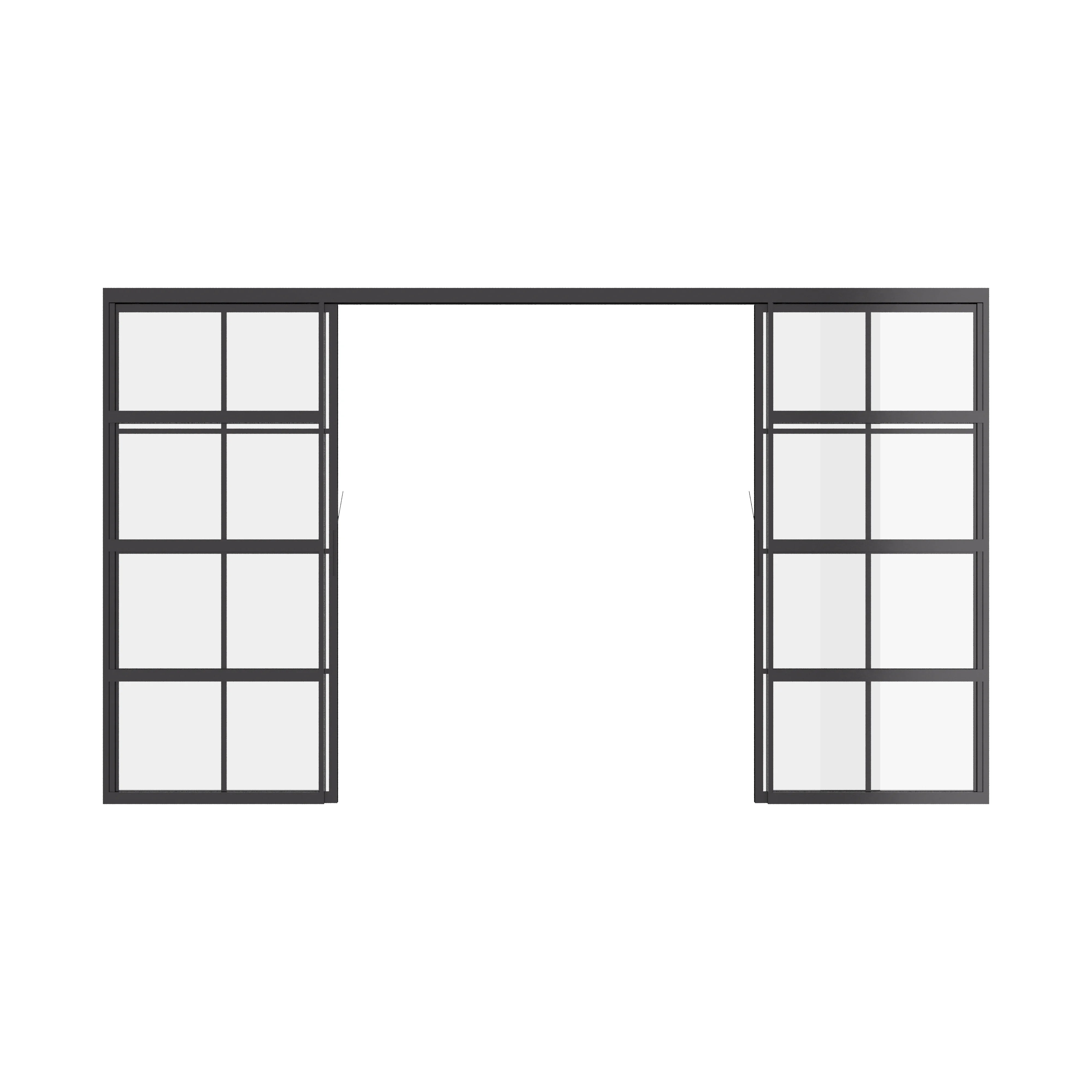 Air 5 modular interior pocket slider double flat, hot-rolled steel and single pane tempered glass