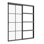 Air 5 interior single flat pocket slider in black steel and tempered glass, factory style