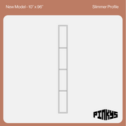 New Model Interior Side Window CAD at 10 by 96 inches with 3 mullions