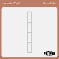 New Model Interior Side Window CAD at 10 by 96 inches with 3 mullions