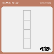 New Model Interior Side Window CAD at 18 by 96 inches with 3 mullions