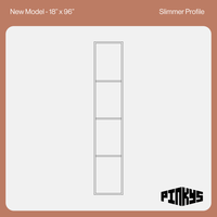 New Model Interior Side Window CAD at 18 by 96 inches with 3 mullions