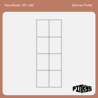 New Model Interior Side Window CAD at 36 by 96 inches with 3 mullions