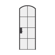 Interior single arch hot-rolled steel door with tempered glass