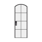 Interior single arch black steel door, minimalist factory design