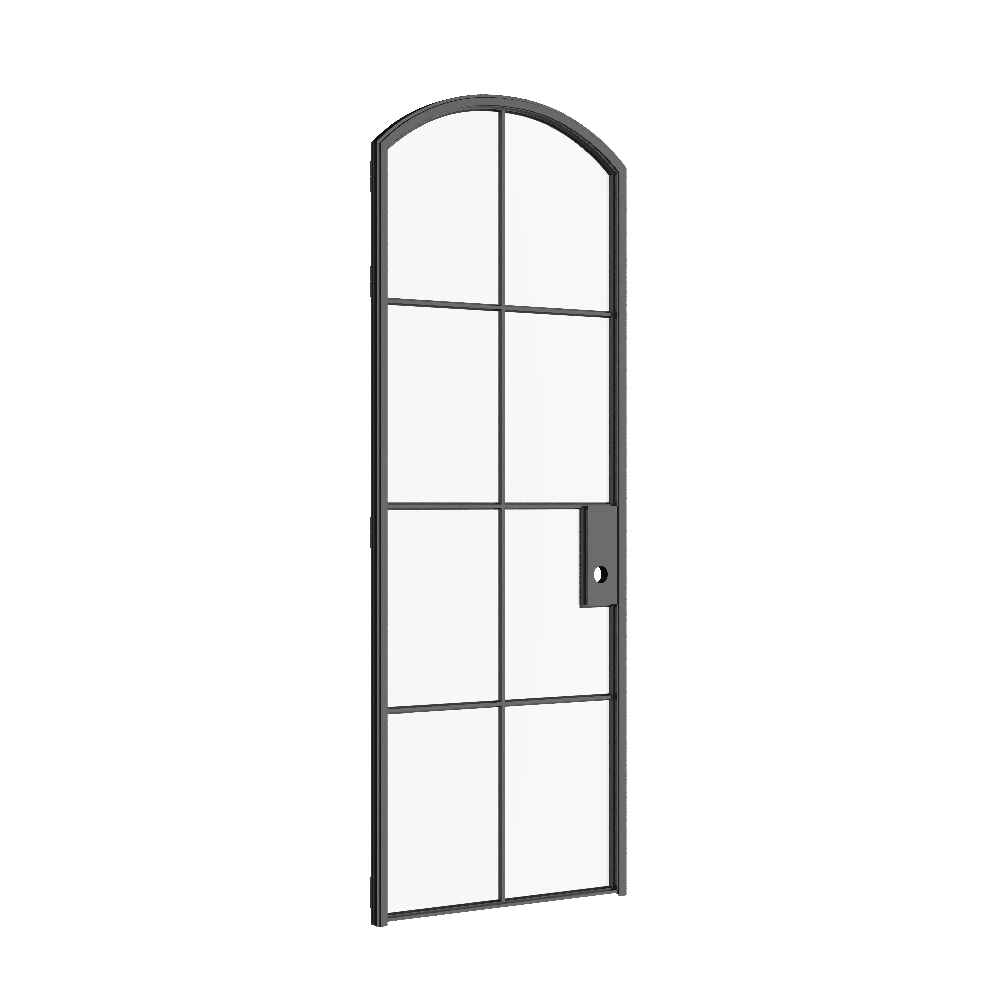 Interior single arch modular steel door, factory style