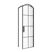 Interior single arch steel door with glass panel insert
